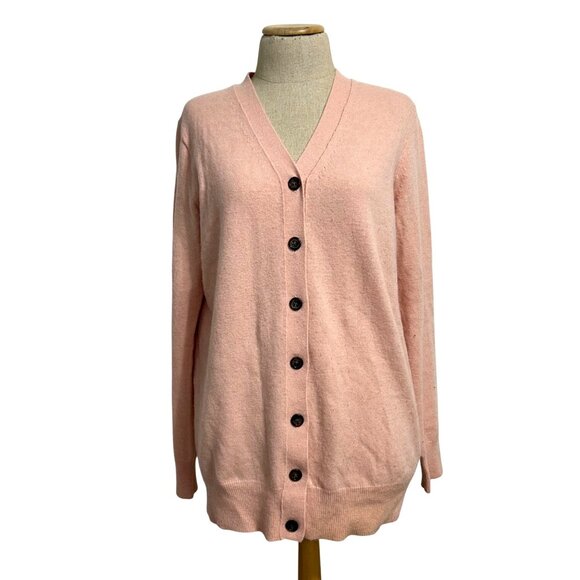 J Crew Women's Sz Medium Wool Cashmere Pink Long Cardigan Sweater - Picture 1 of 7